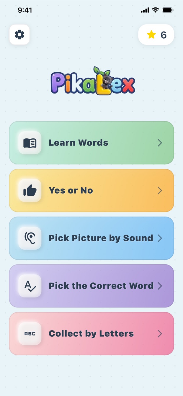 PikaLex main menu